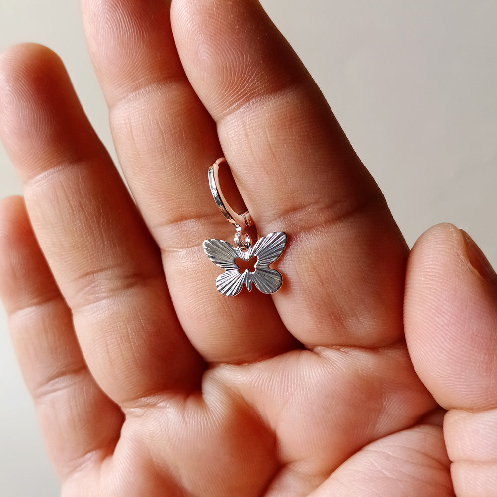 Mini Flutter Earrings - Silver