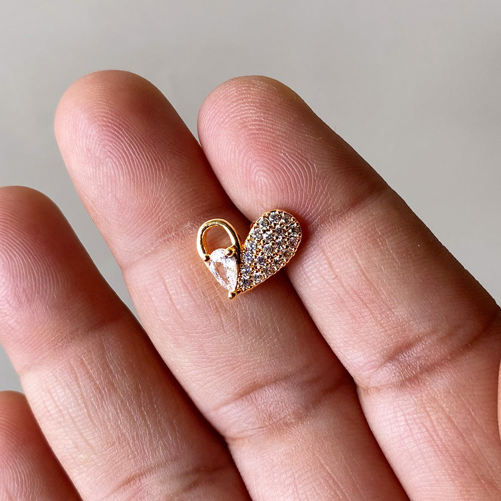 Crystal Heart Sparkle Stud Earrings