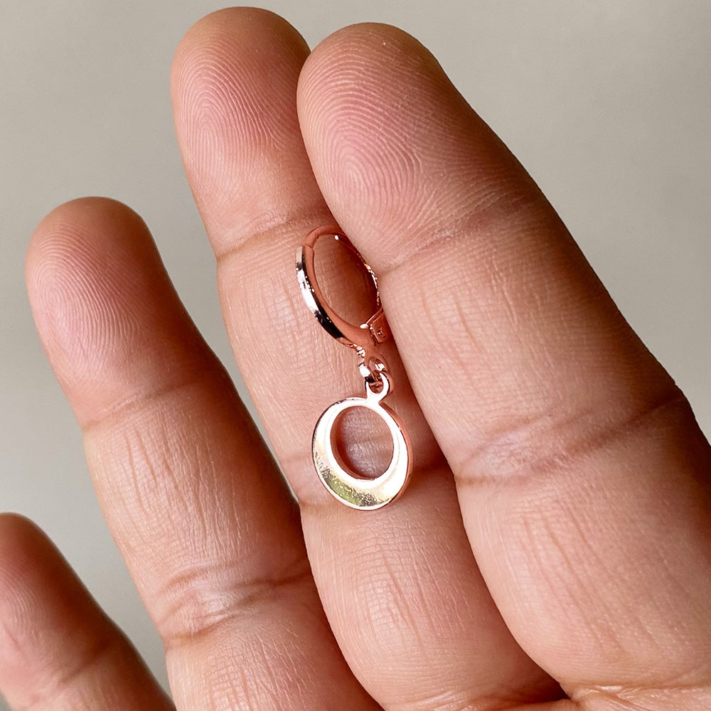 Mini Luna Loop Drop Earrings - Rosegold