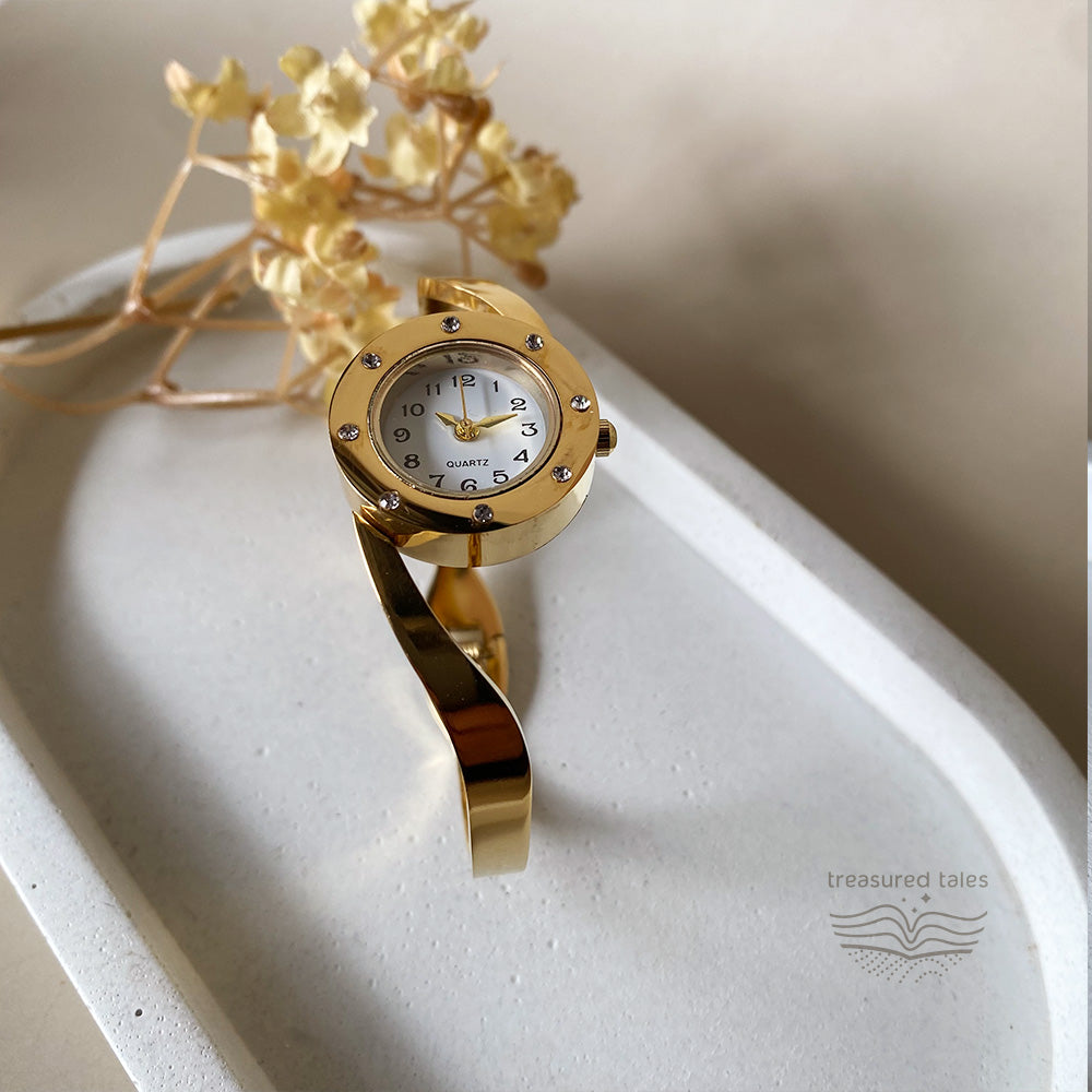 Stella Gold Crystal Bangle Watch for Women  – Jewellery Style Bracelet Watch