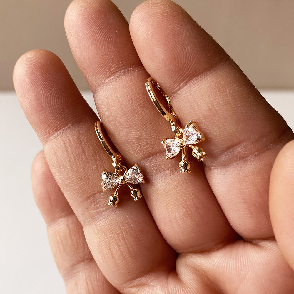 Golden Bow Earrings - Gold (Anti-Tarnish)