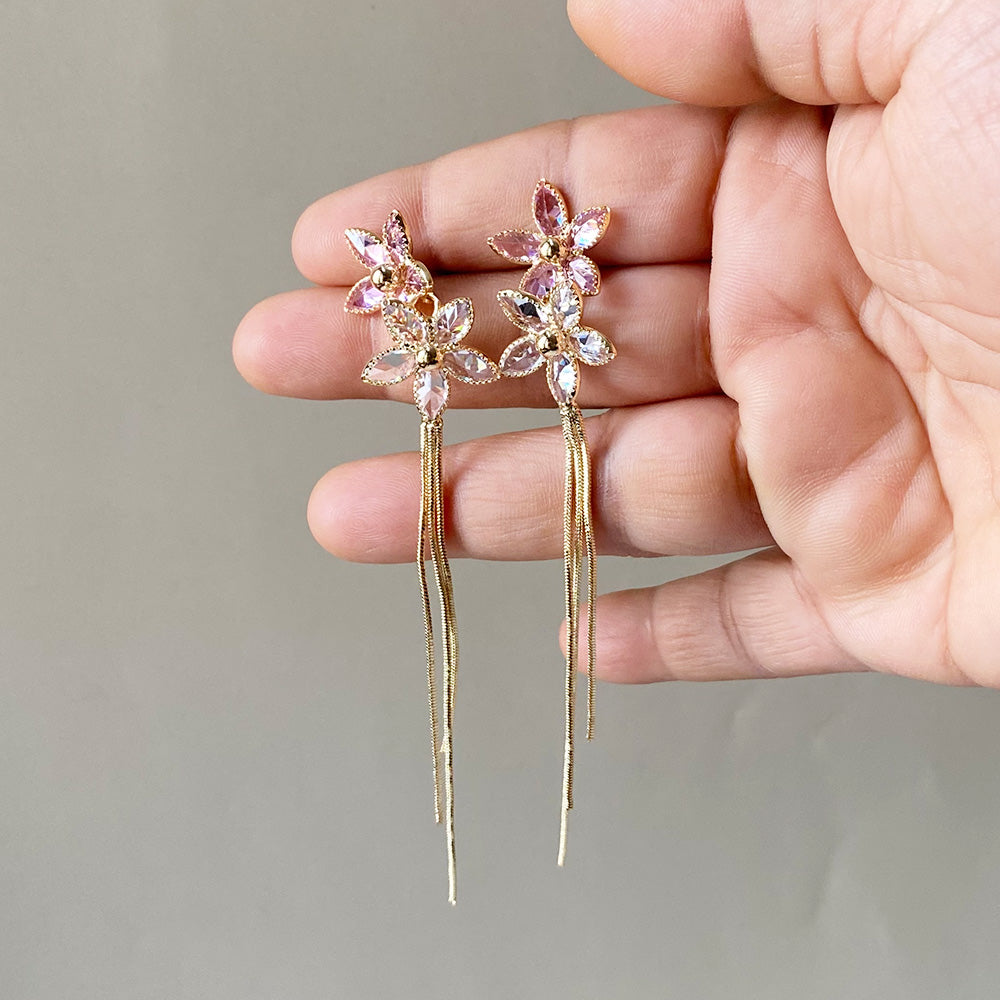 Blossom Cascade Earrings - Gold (Anti-Tarnish)