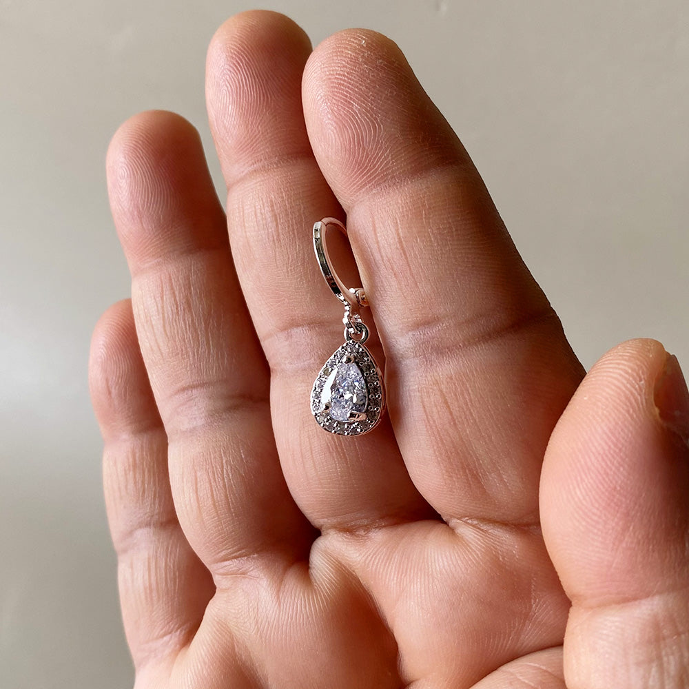 Celeste Tear Drop Earrings - Silver