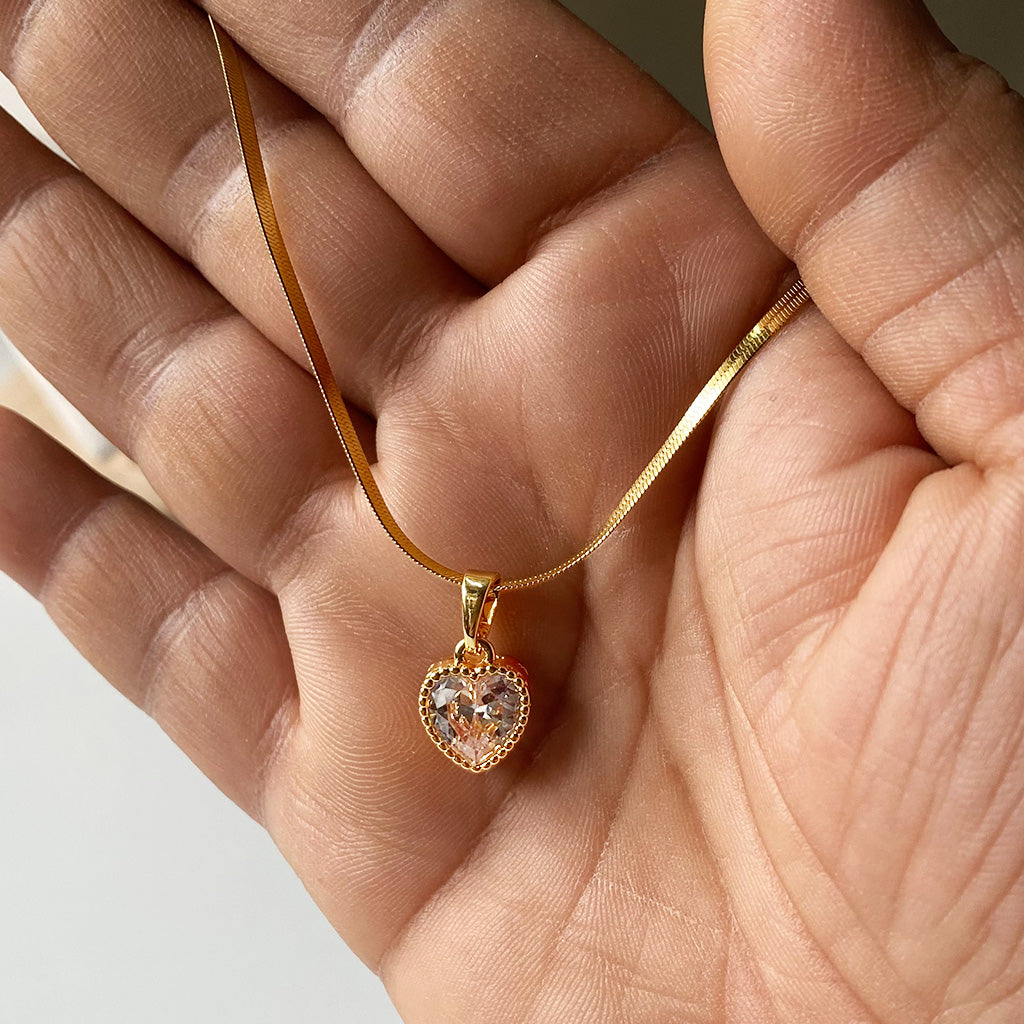 Crystal Heart Glow Necklace