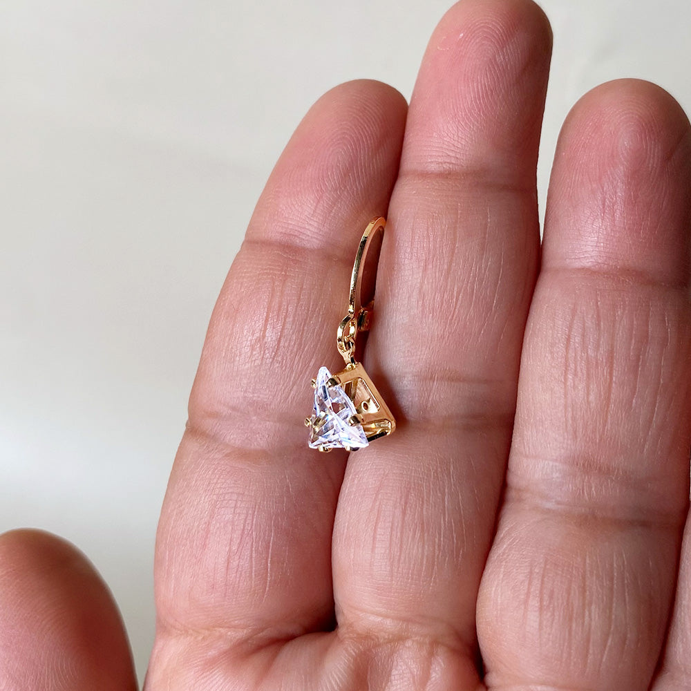 Diamond Prism Hoop Earrings