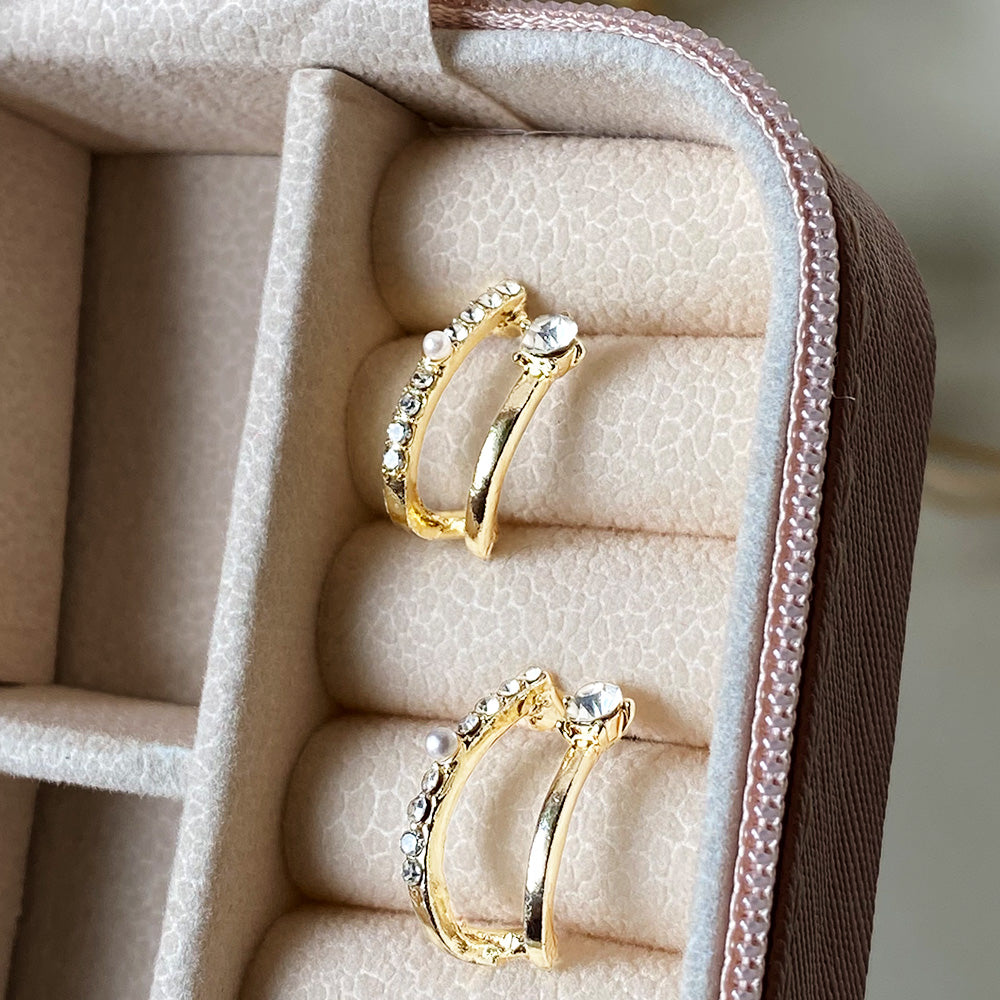 Crystal Arc Earrings