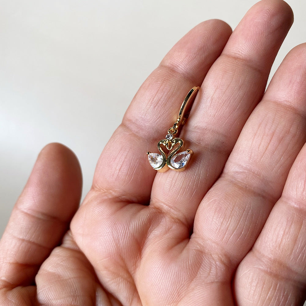 Mini Swan Drop Earrings