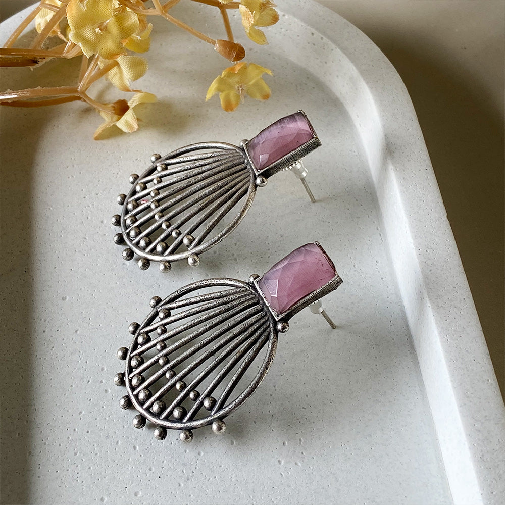 Blush Crown Arc Earrings