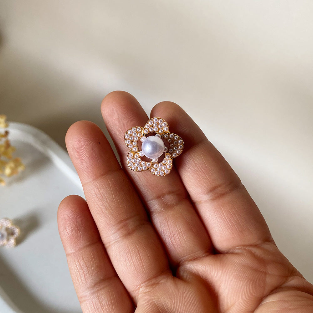 Pearl Bloom Stud Earrings