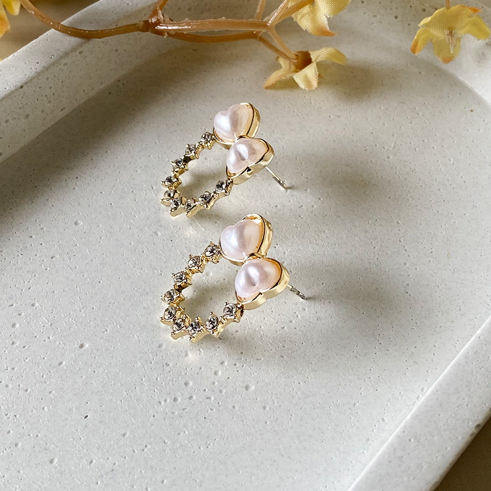 Pearl Bow Halo Earrings
