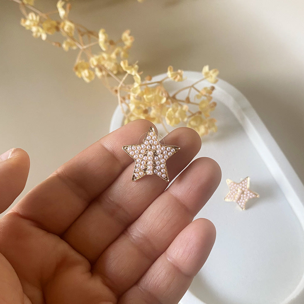 Pearl Star Stud Earrings