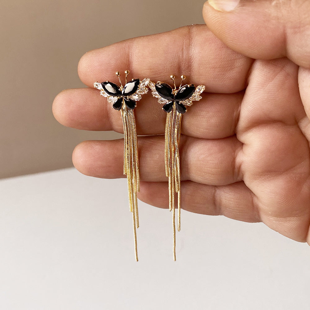 Butterfly Cascade Chain Earrings - Gold (Anti-Tarnish)