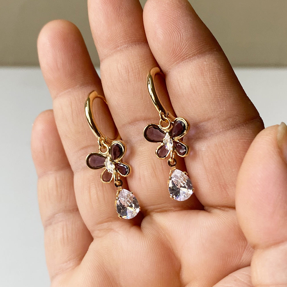 Crystal Flutter Earrings - Gold (Anti-Tarnish)