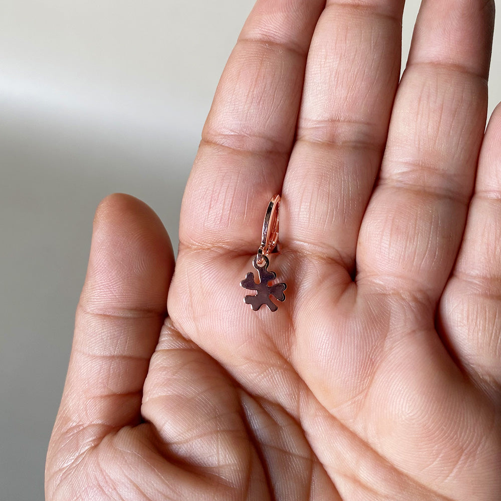 Mini Clover Hoops - Rose Gold