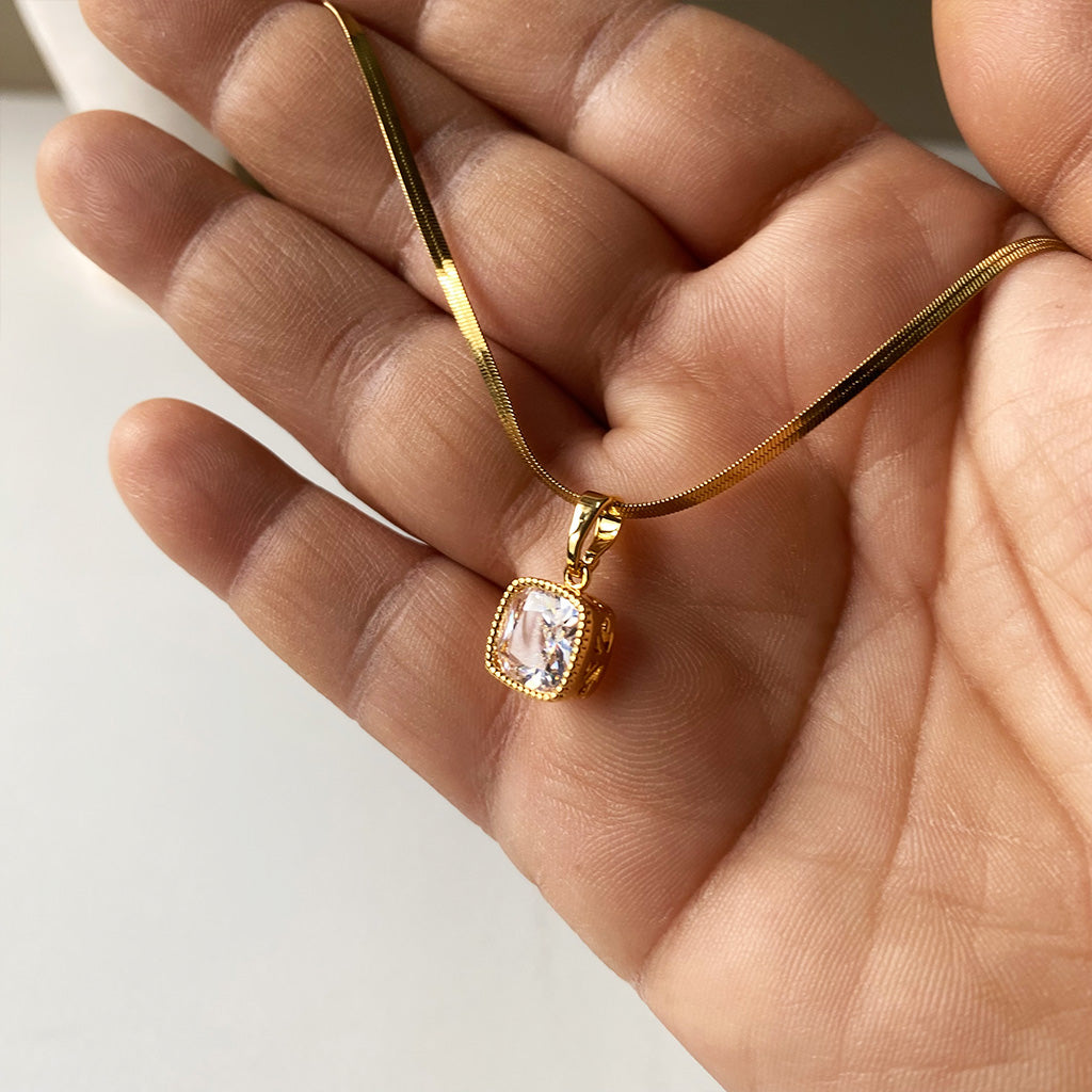 Radiant Square Crystal Necklace