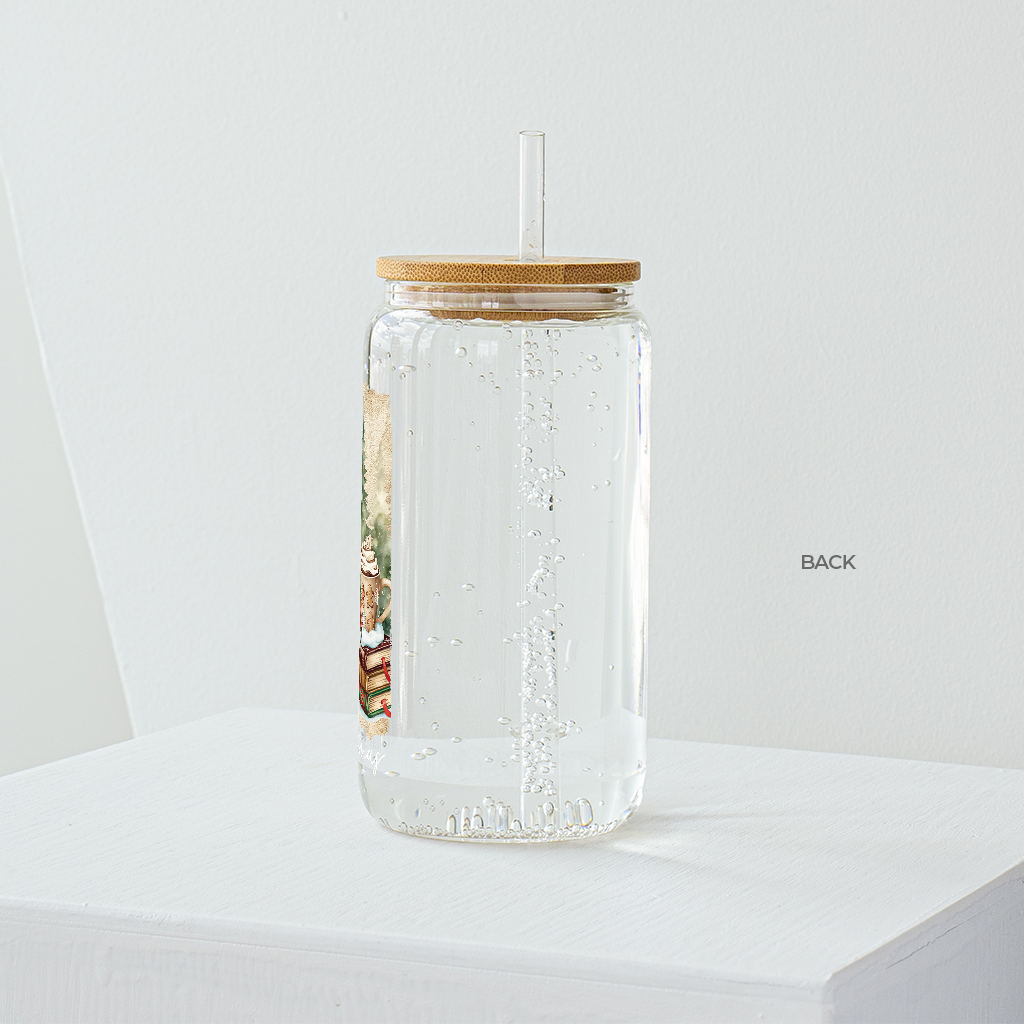 4 Panel All Booked For Christmas Glass Tumbler - Clear 540 ml