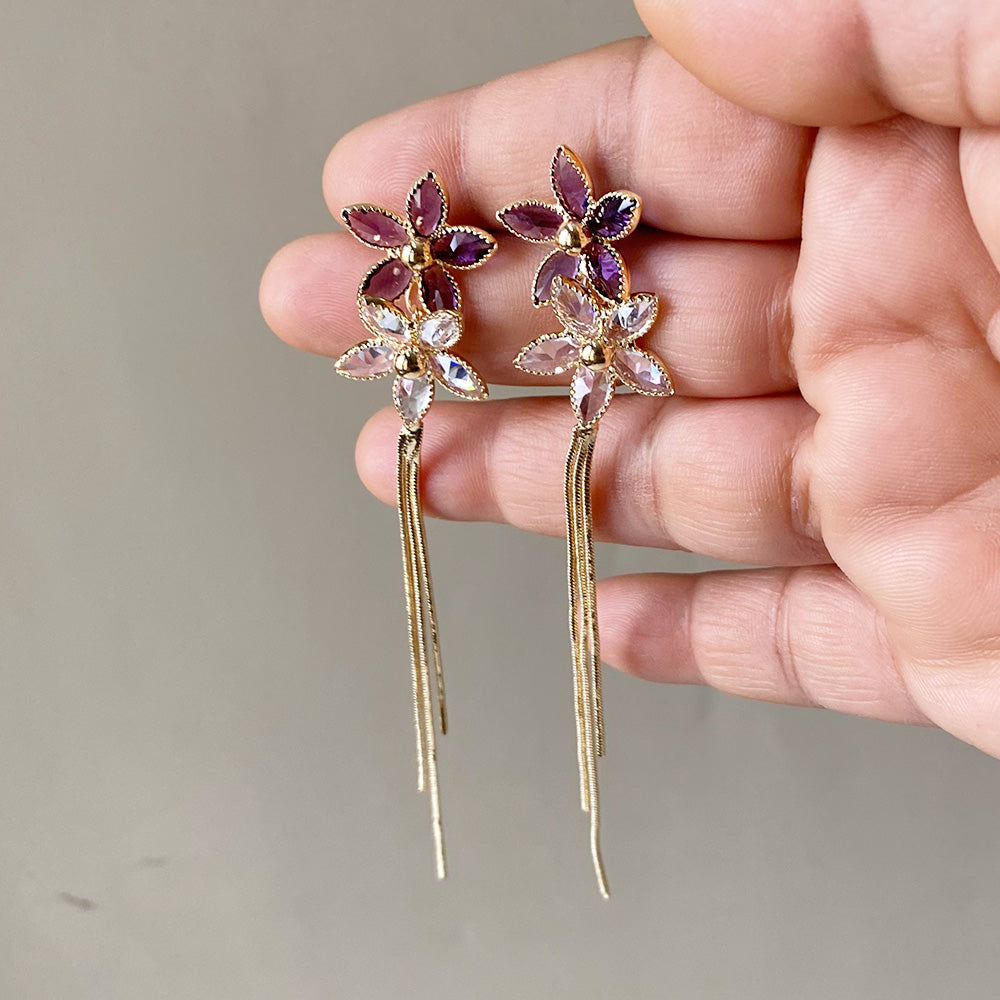 Blossom Cascade Earrings - Gold (Anti-Tarnish)