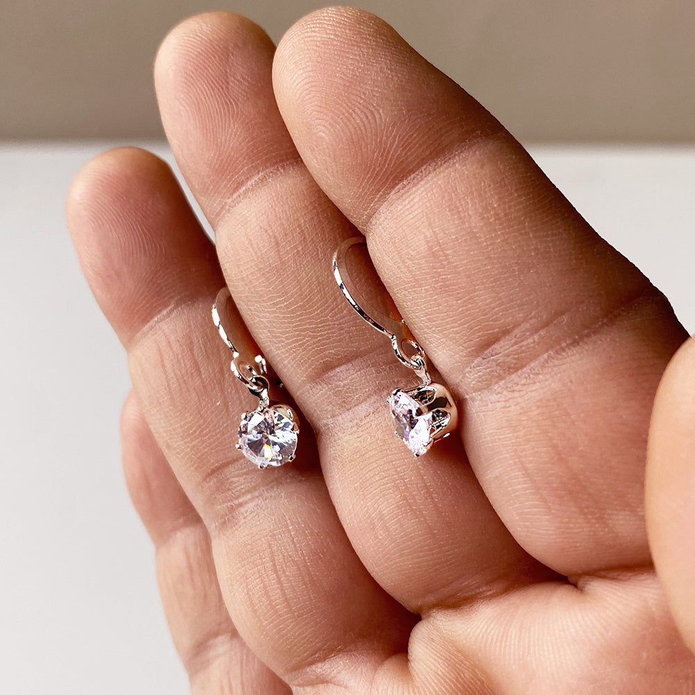 Crystal Glow Drops Earrings - Silver (Anti-Tarnish)