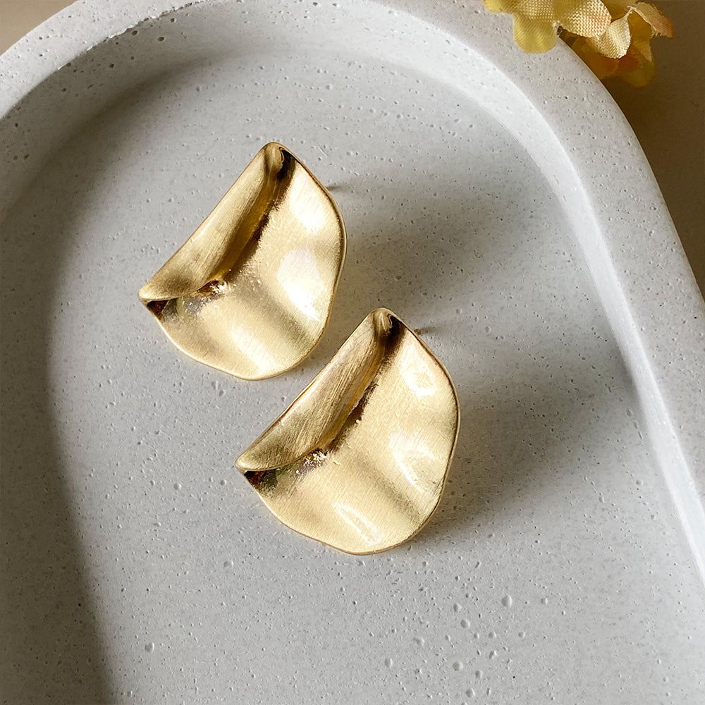 Luxe Crumple Gold Earrings