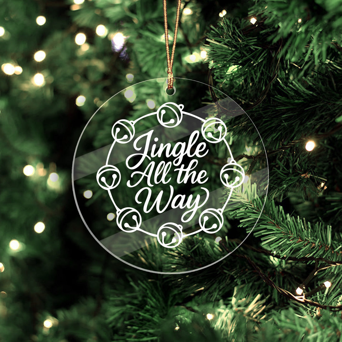 Jingle All The Way Acrylic Christmas Tree Ornament