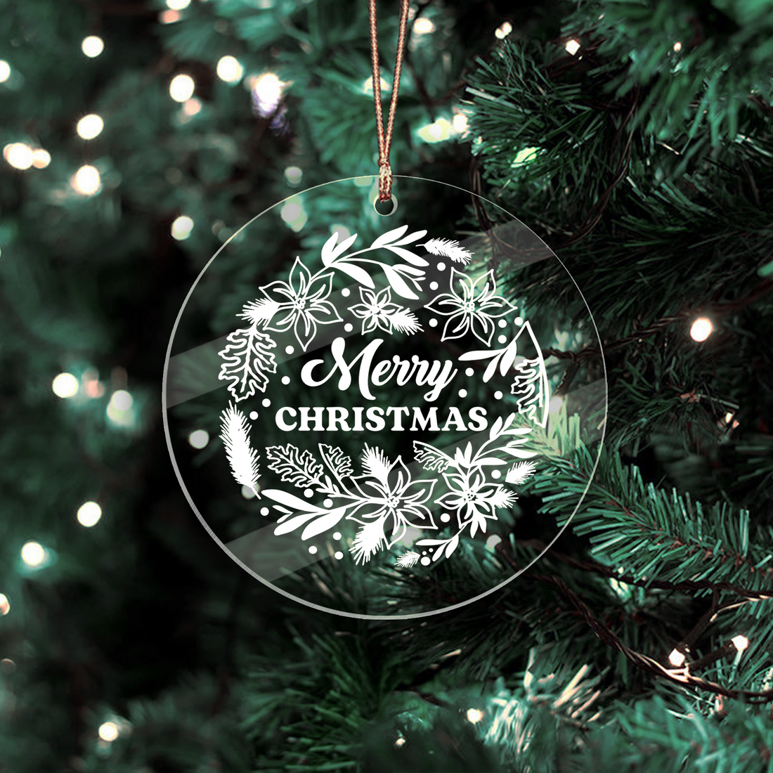 Merry Christmas Acrylic Christmas Tree Ornament