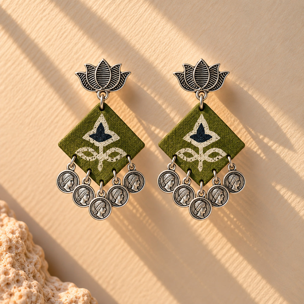 Saanjh Fabric Statement Earrings