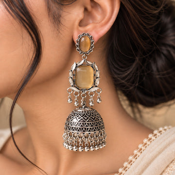 Ruhani Stone Jhumka Earrings