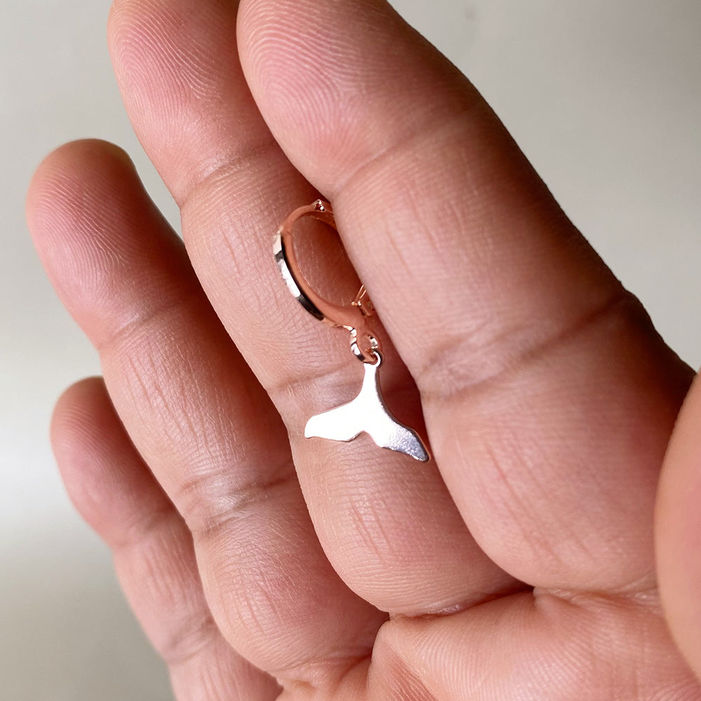 Mini Flat Mermaid Tail Earrings - RoseGold
