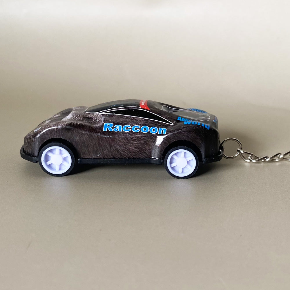 Racoon Mini Pullback Car Keychain