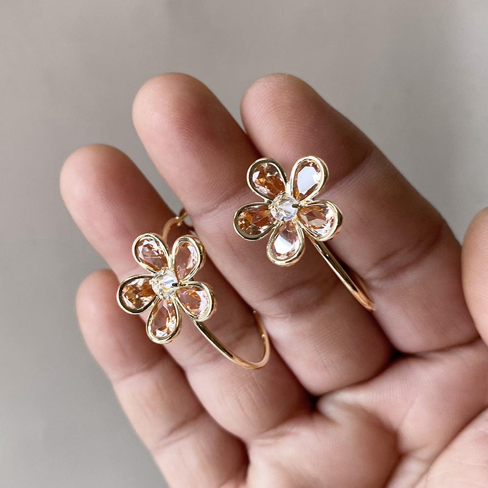 Dainty Blossom Hoops - Gold (Anti-Tarnish)