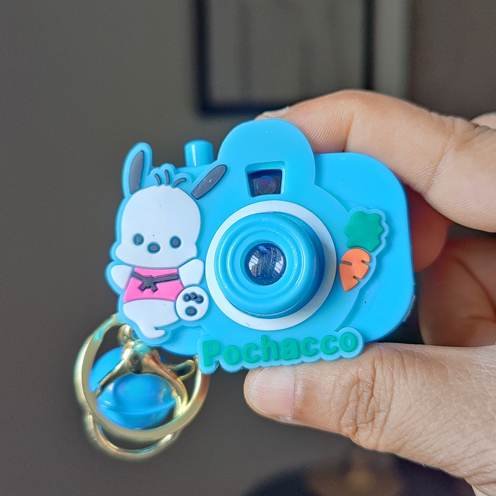 Blue Pochocco Cute Camera Keychain with Picture Projector