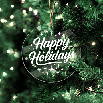 Happy Holidays Acrylic Christmas Tree Ornament