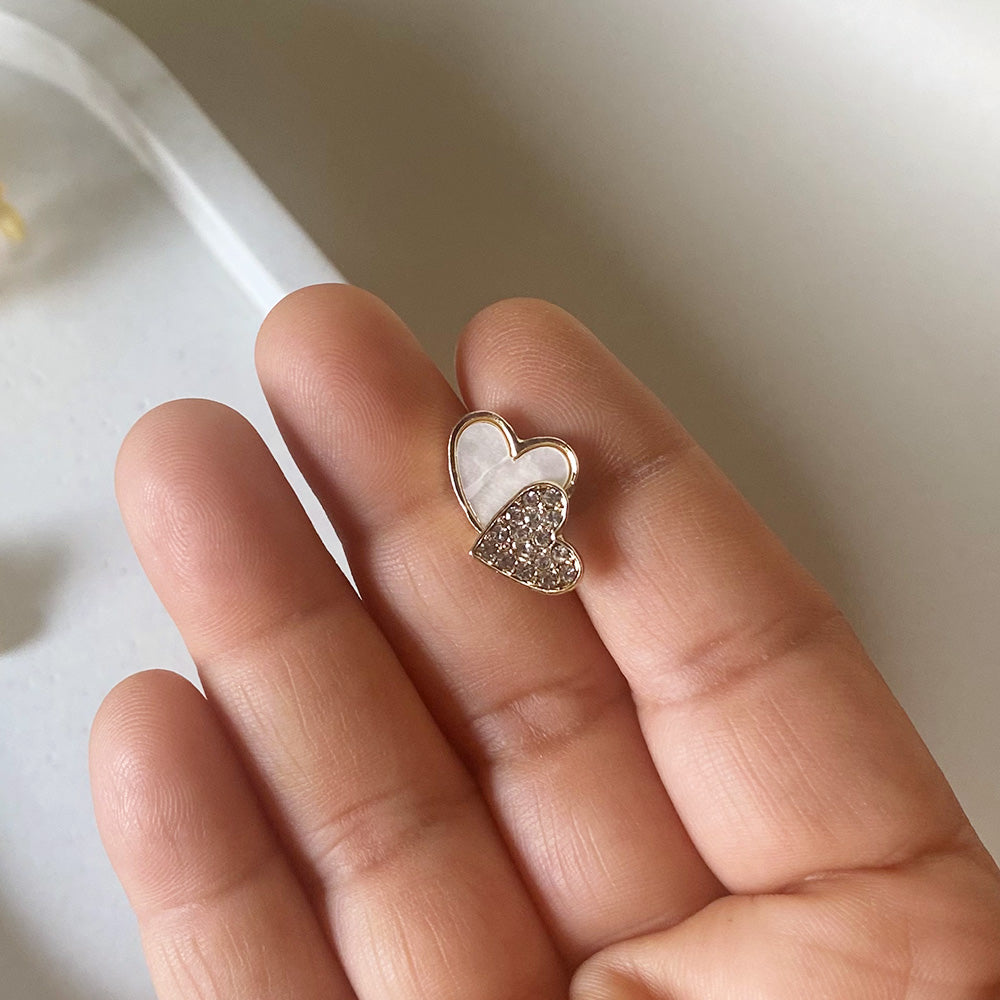 Ivory Love Heart Studs