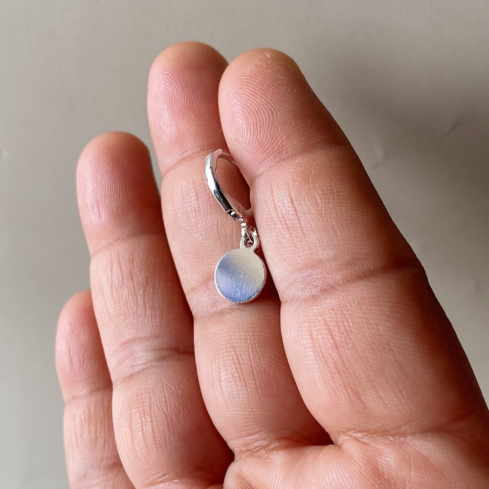 Mini Disc Dangle Earrings - Silver