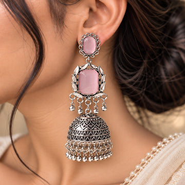 Ruhani Stone Jhumka Earrings