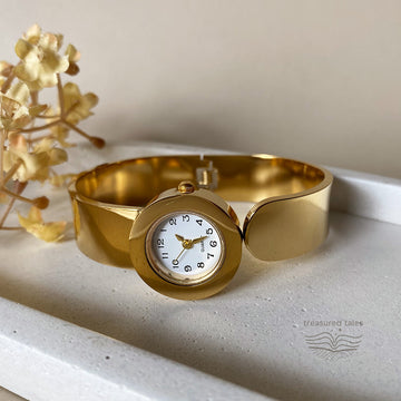 Vintage Gold Cuff Watch for Women – Jewellery Style Bracelet Watch