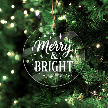 Merry & Bright Acrylic Christmas Tree Ornament