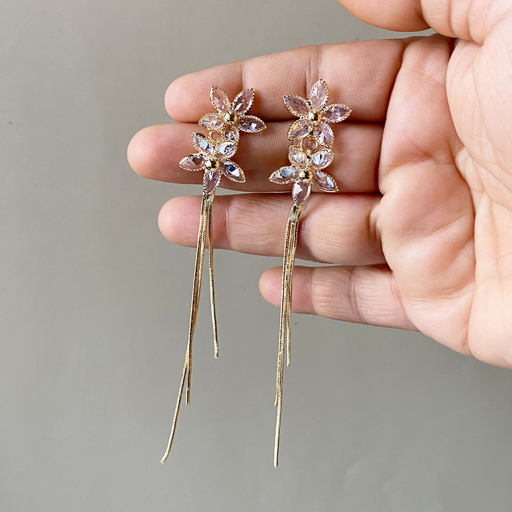 Blossom Cascade Earrings - Gold (Anti-Tarnish)