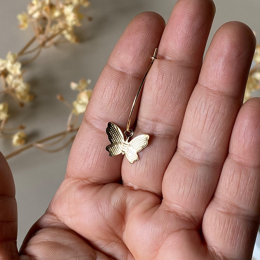 Golden Flutter Hoop Earrings