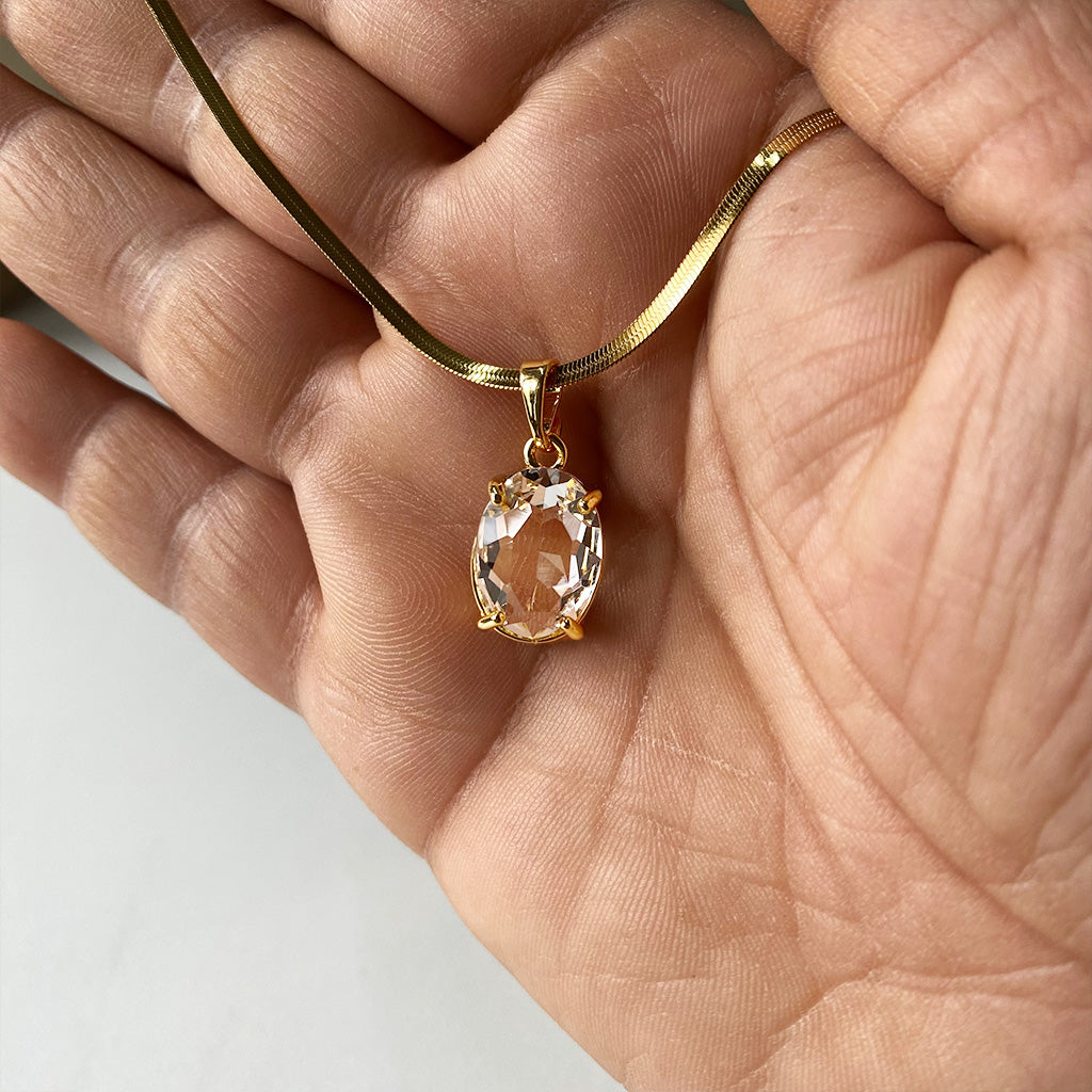 Golden Crystal Aura Necklace