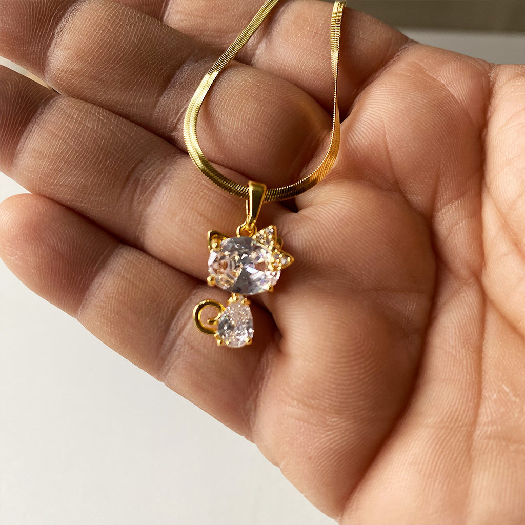 Crystal Kitty Necklace