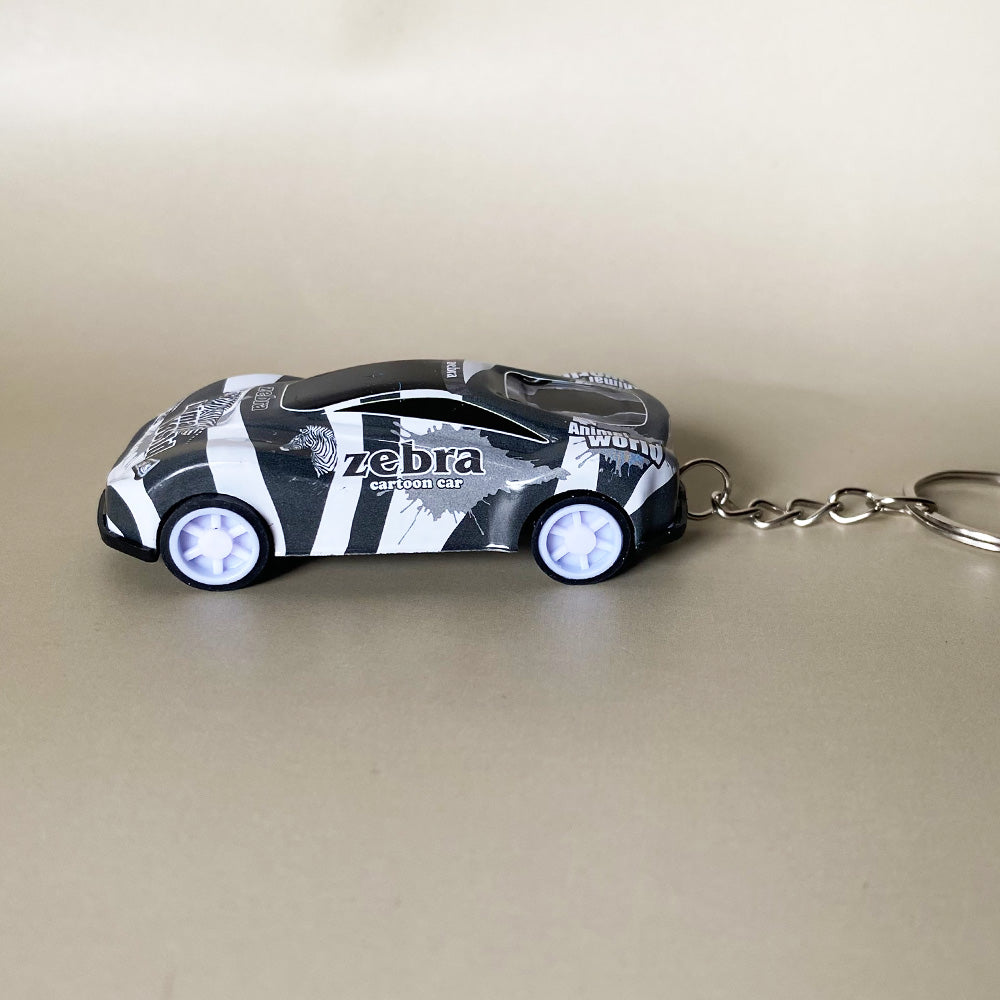 Zebra Mini Pullback Car Keychain