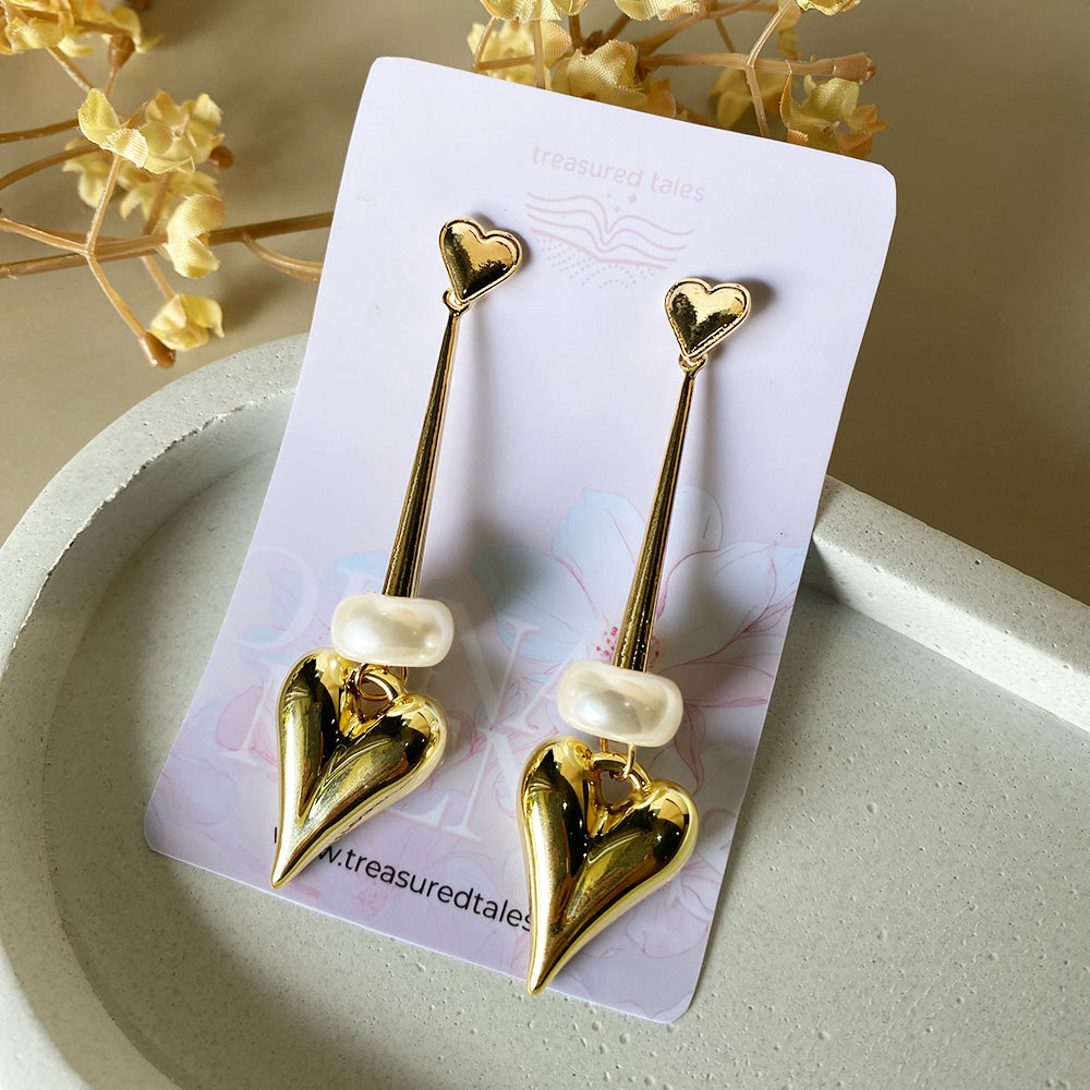 Pearl Charm Love Earrings