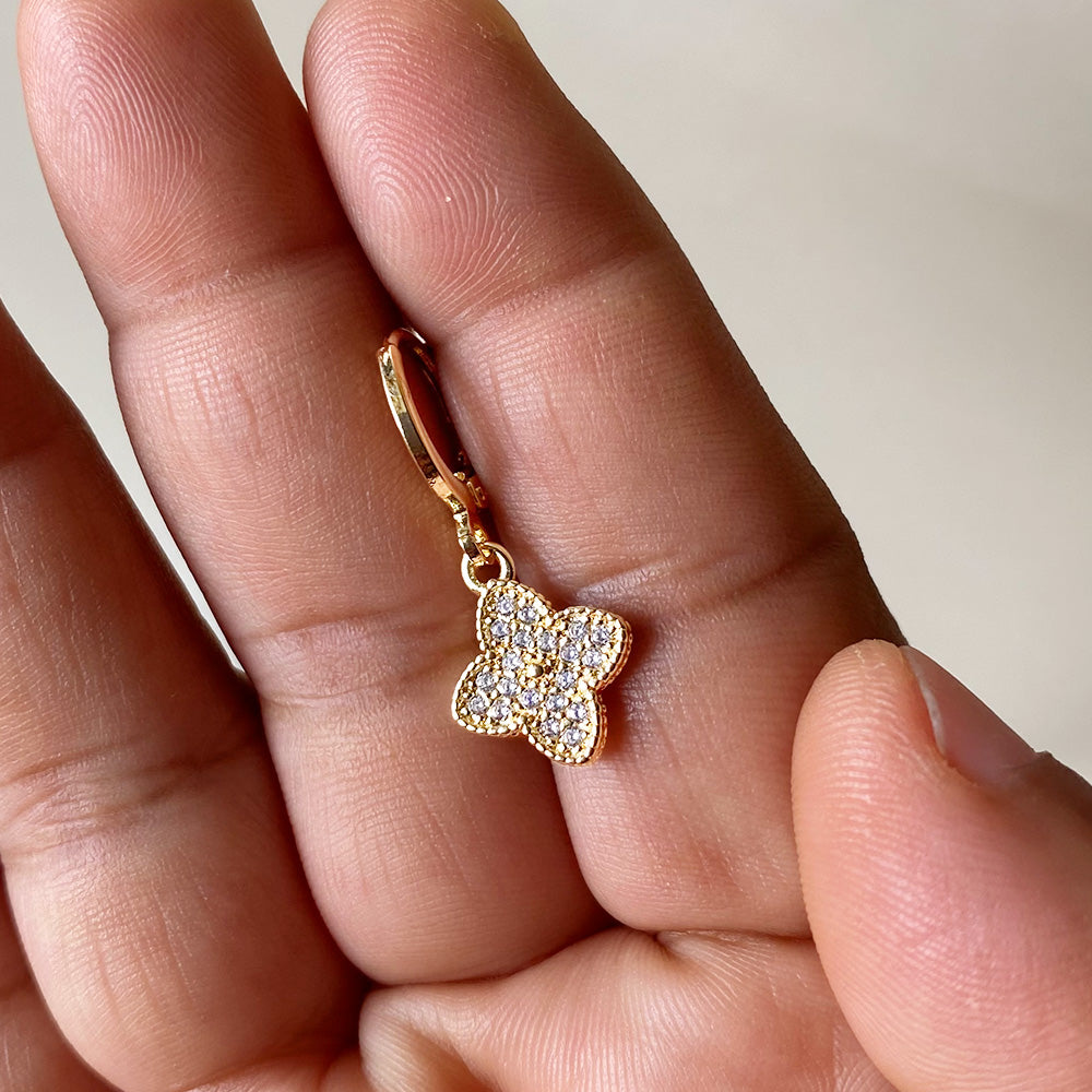 Starlight Clover Hoops Earrings