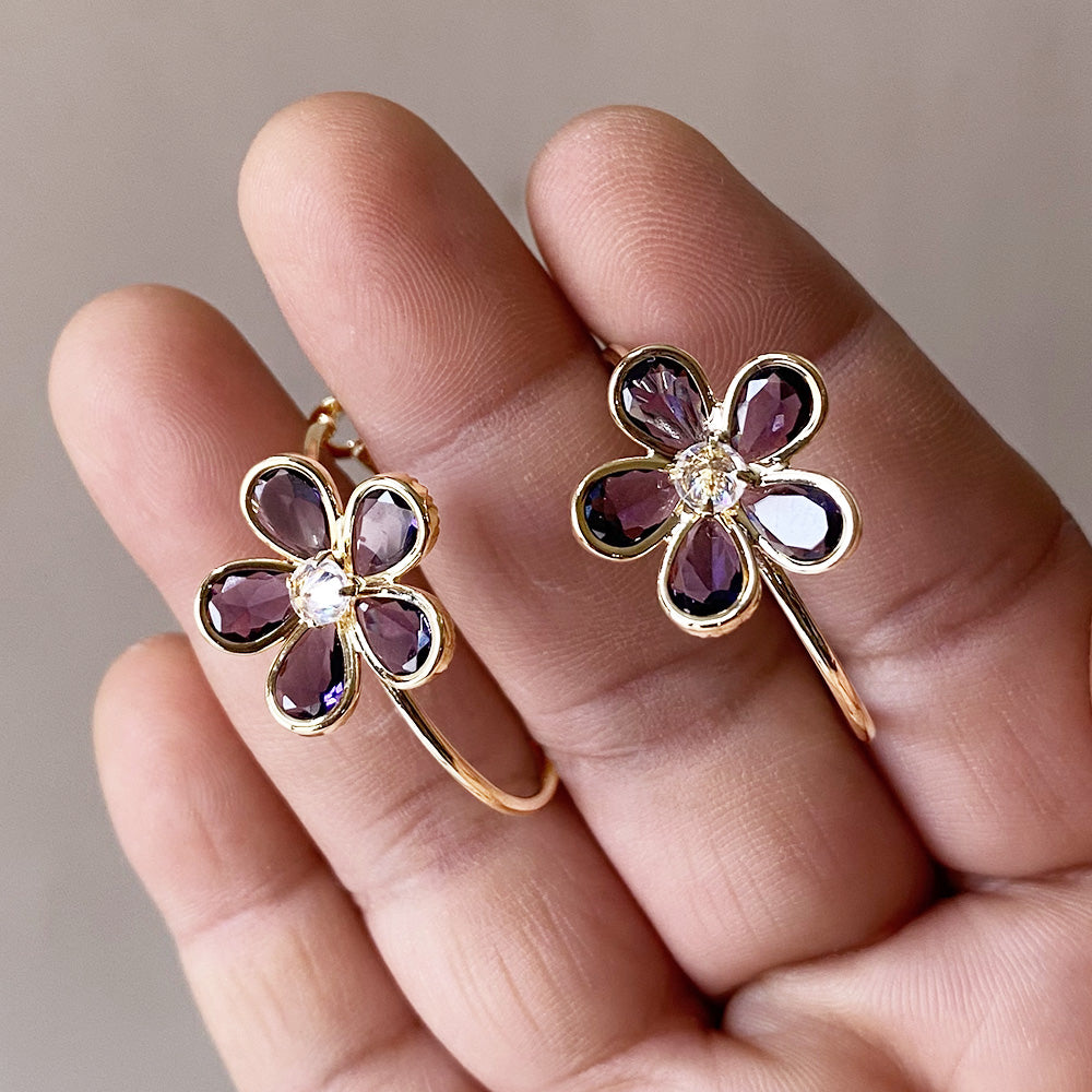 Dainty Blossom Hoops - Gold (Anti-Tarnish)
