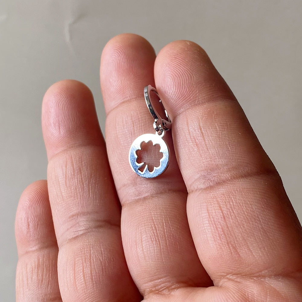 Mini Lucky Clover Earrings - Silver