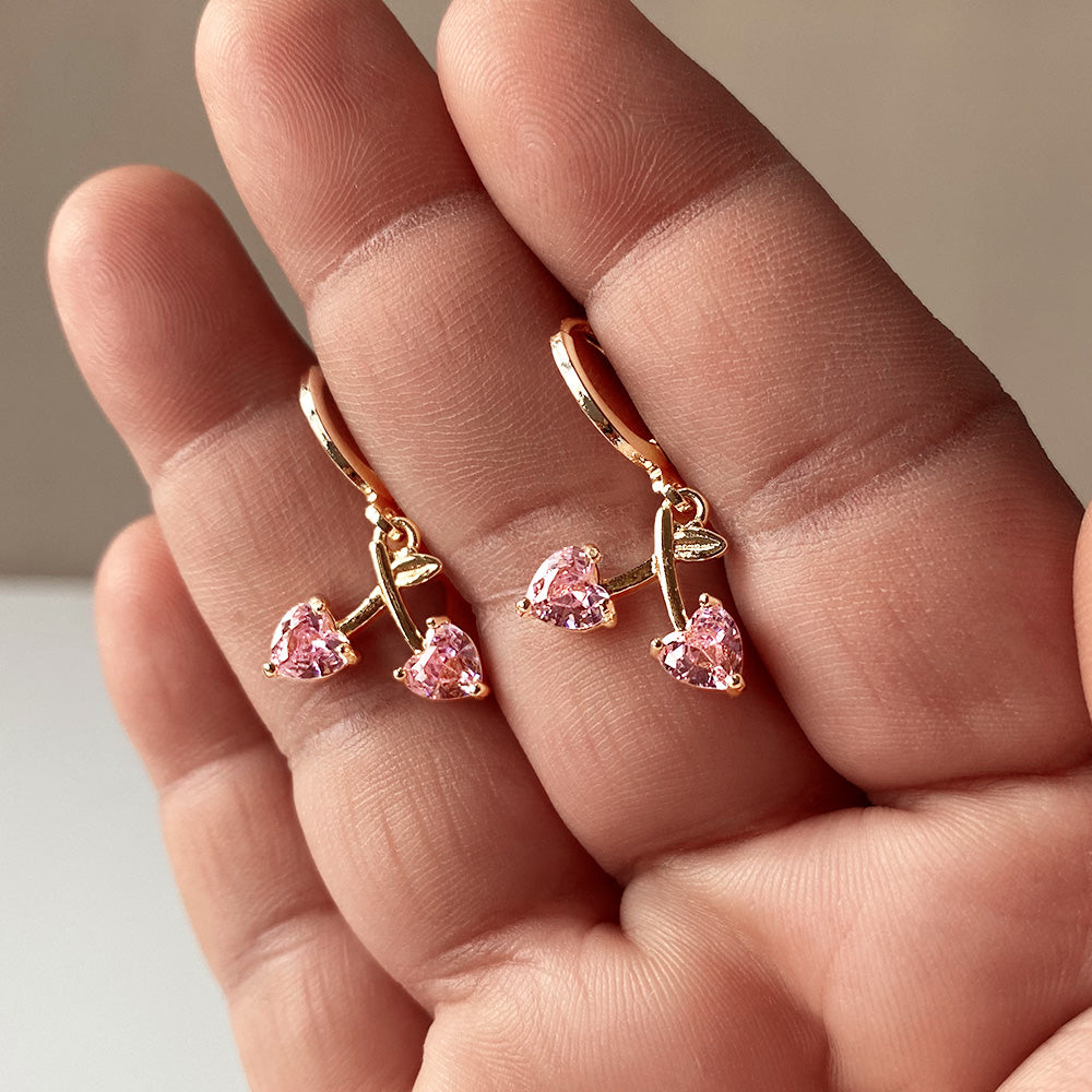 Cherry Kiss Earrings - Gold (Anti-Tarnish)