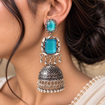 Ruhani Stone Jhumka Earrings