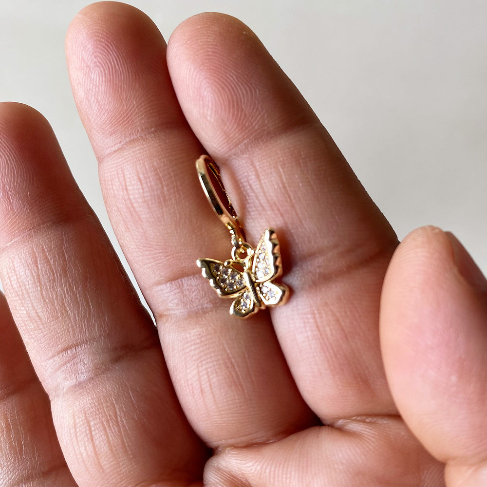 Golden Flutter Hoops Earrings