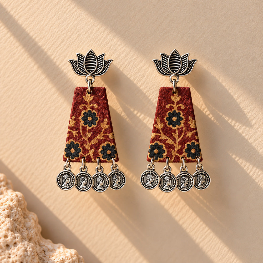 Aarohi Fabric Statement Earrings